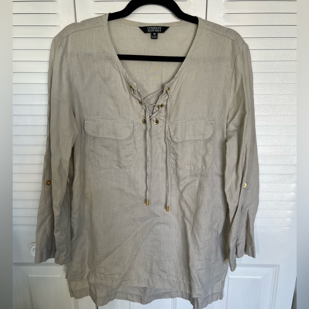 100% Linen Tunic / Blouse / Cover Up from ELLEN TRACY COMPANY